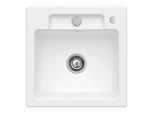 Villeroy und Boch Siluet Spüle 334502RW mit Ablaufgarnitur und Exzenterbetätigung, Stone White