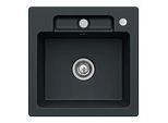 Villeroy und Boch Siluet Spüle 334502S5 mit Ablaufgarnitur und Exzenterbetätigung, Ebony