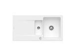Villeroy und Boch Siluet Flächenbündige Spüle 33372FRW mit Ablaufgarnitur und Excenterbetätigung, Stone White