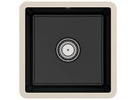 Villeroy und Boch Unterbauspüle 332501S5 mit Ablaufgarnitur und Handbetätigung, Ebony