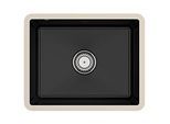 Villeroy und Boch Unterbauspüle 331001S5 mit Ablaufgarnitur und Handbetätigung, Ebony