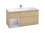 Villeroy und Boch Finion Waschtischunterschrank F060GJPC 119,6x59,1cm, Regal links Light grey matt, Oak Veneer