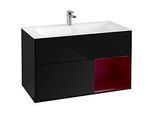 Villeroy und Boch Finion Waschtischunterschrank G040HBPH 99,6x59,1cm, Emotion, Regal rechts Peony, Glossy Black Lacquer