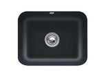 Villeroy und Boch Unterbauspüle 670602S5 mit Ablaufgarnitur, Exzenterbetätigung, Befestigungssatz, Ebony
