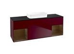 Villeroy und Boch Finion Waschtischunterschrank F742GNHB 160x60,3x50,1cm, Regale Walnut veneer, Peony Matt