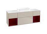 Villeroy und Boch Finion Waschtischunterschrank F741HBHH 160x60,3x50,1cm, Regale Peony matt lacquer, Sand Matt Lacquer