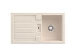 Villeroy & Boch Flavia Einbauspüle 330501FU mit Ablaufgarnitur und Handbetätigung, Ivory