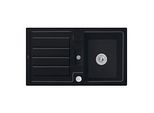 Villeroy & Boch Flavia Einbauspüle 330502S5 mit Ablaufgarnitur und Exzenterbetätigung, Ebony
