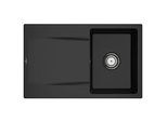 Villeroy und Boch Flächenbündige Spüle 33341FS5 mit Ablaufgarnitur und Handbetätigung, Ebony