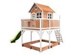 Ambia Garden Spielhaus Liam , Braun, Weiß, Grün , Holz , Zeder , 613x291x277 cm , Fsc, EN 71 , Freizeit & Co, Gartenspielzeug, Spielhäuser