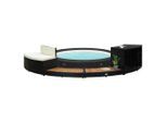 vidaXL Whirlpool-Umrandung Schwarz Poly Rattan & Massivholz Akazie