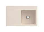 Villeroy und Boch Subway Style 45 Einbauspüle 334701FU rechts, mit Ablaufgarnitur, Handbetätigung, ivory CeramicPlus, 78 x 51 cm
