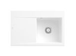 Villeroy und Boch Subway Style 45 Einbauspüle 334701RW rechts, mit Ablaufgarnitur, Handbetätigung, stone white CeramicPlus, 78 x 51 cm