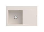 Villeroy und Boch Subway Style 45 Flat Einbauspüle 334801KR links, mit Ablaufgarnitur, Handbetätigung, crema CeramicPlus, 78 x 51 cm