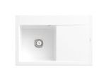 Villeroy und Boch Subway Style 45 Flat Einbauspüle 334801R1 links, mit Ablaufgarnitur, Handbetätigung, weiß alpin CeramicPlus, 78 x 51 cm