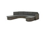 vidaXL 4-tlg. Garten-Lounge-Set mit Auflagen Poly Rattan Grau