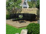 vidaXL 6-tlg. Garten-Lounge-Set mit Auflagen Schwarz PVC