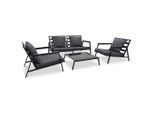vidaXL 4-tlg. Outdoor-Lounge-Set mit Kissen Aluminium Dunkelgrau