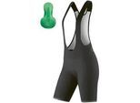 Fahrradhose GONSO "Sitivo W BIB 0", Damen, Gr. 46, Normalgrößen, schwarz (grün), 65% Polyamid, 35% Elastan, Hosen, Damen Rennradhose mit innovativem Sitzpolsterkonzept