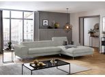 Ecksofa W.SCHILLIG "piedroo, Designsofa mit tollem Sitzkomfort, bequem und elegant, L-Form", grau (stone r66), B:343cm H:70cm T:193cm, Chenille-Flachgewebe R66 (85% Polyester, 15% Nylon), Sofas, Ecksofa, Kopfteilverstellung, wahlweise mit Sitztiefenverstellung, Breite 343cm