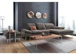 Ecksofa W.SCHILLIG "enjoy&MORE, Designsofa, elegant und bequem, L-Form", grau (antracite s37), B:310cm H:87cm T:185cm, Chenille-Flachgewebe R66 (85% Polyester, 15% Nylon);Longlife Xtra-Leder Z59: Glattleder mit modischer Prägung. Hautstärke 0, 9 - 1, 1 mm;Stoff S37 (100% Polyester), Sofas, Ecksofa, mit Sitztiefenverstellung, Füße silber matt, Breite 310 cm