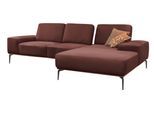 Ecksofa W.SCHILLIG "run, Designsofa mit tollem Sitzkomfort, bequem, L-Form", rot (rosso marone z73), B:279cm H:88cm T:178cm, Longlife Xtra-Leder Z73: Naturwalkleder der Luxusklasse aus den erlesensten Rohhäuten. Hautstärke 1, 1 – 1, 3 mm;ROHLEDER Jacquard-Flachgewebe Q2 W60 (63% Polyester, 37% Polyacryl);ROHLEDER Chenille-Flachgewebe Q2 W77 (68% Polyacryl, 32% Polyester);Stoff S37 (100% Polyester)