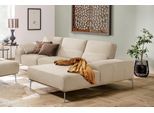 Ecksofa W.SCHILLIG "run, Designsofa mit tollem Sitzkomfort, bequem, L-Form", beige (elfenbein z73), B:319cm H:88cm T:178cm, Longlife Xtra-Leder Z73: Naturwalkleder der Luxusklasse aus den erlesensten Rohhäuten. Hautstärke 1, 1 – 1, 3 mm;ROHLEDER Jacquard-Flachgewebe Q2 W60 (63% Polyester, 37% Polyacryl);ROHLEDER Chenille-Flachgewebe Q2 W77 (68% Polyacryl, 32% Polyester);Stoff S37 (100% Polyester),