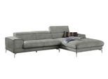 Ecksofa W.SCHILLIG "piedroo, Designsofa mit tollem Sitzkomfort, bequem und elegant, L-Form", grau (grau s37), B:303cm H:70cm T:193cm, Stoff S37 (100% Polyester): Luxus-Microfaser in Lederoptik, Sofas, Ecksofa, Kopfteilverstellung, wahlweise mit Sitztiefenverstellung, Breite 303cm