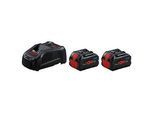 BOSCH Professional Werkzeugakku mit Ladegerät Starter Set 18V Li-Ion 2 x 5,5 Ah
