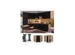 Vicco Eckunterschrank Fame-Line Eiche Schwarz gestreift 87 cm ohne Arbeitsplatte