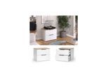 Vicco Kommode Wido Weiß Eiche 60 x 50 cm mit 2 Schubladen