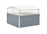 vidaXL Gewächshaus Grau Verzinkter Stahl 100×100×85 cm