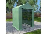 vidaXL Gewächshaus mit Ablagen Stahl 143x143x195 cm