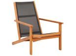 vidaXL Garten-Loungestuhl Schwarz Massivholz Eukalyptus und Textilene