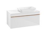 Villeroy und Boch Venticello Waschtisch-Unterschrank A94805DH 95,7 x 43,6 x 50,2 cm, Waschtisch rechts, Griff Copper, Glossy White