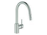 Grohe Concetto Spültisch-Einhebelmischer 31483DC2 supersteel, schwenkbarer Rohrauslauf, herausziehbare Dual-Spülbrause
