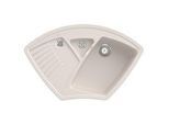 Villeroy und Boch Arena Eck Eckspüle 672901KR Ablaufgarnitur, Handbetätigung, Resteschale, Crema