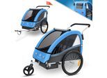 KESSER® Kinderanhänger Fahrradanhänger Sport-RX 2 in 1 Joggerfunktion Kinderfahrradanhänger + 5-Punkt Sicherheitsgurt 360°-Vorderrad Jogger Buggy Fahrrad Anhänger für 1 bis 2 Kinder max. 40kg