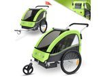 KESSER® Kinderanhänger Fahrradanhänger Sport-RX 2 in 1 Joggerfunktion Kinderfahrradanhänger + 5-Punkt Sicherheitsgurt 360°-Vorderrad Jogger Buggy Fahrrad Anhänger für 1 bis 2 Kinder max. 40kg