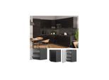 Vicco Eckhängeschrank Fame-Line Anthrazit Schwarz gestreift 57 cm