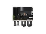 Vicco Herdumbauschrank Fame-Line Anthrazit Schwarz gestreift 60 cm mit Arbeitsplatte Anthrazit