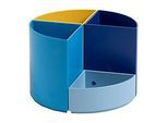 Stiftebox Exacompta BEE BLUE The Quarter, modulare Kreisform, 3 gleich hohe & 1 niedriges Viertel, stapelbar, Kunststoff, mehrfarbig