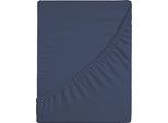 Spannbettlaken CASATEX "Jersey-Elasthan", blau (dunkelblau), 1 Stk., Jersey, 180-200x200-220 25cm, Jersey, Obermaterial: 96% Baumwolle, 4% Elasthan, Bettlaken, Spannbettlaken, mit Elasthan