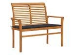 vidaXL Gartenbank mit Anthrazit Auflage 112 cm Massivholz Teak