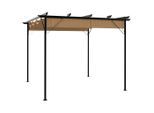 vidaXL Pergola mit Ausziehbarem Dach Taupe 3x3 m Stahl 180 g/m²