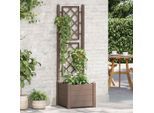 vidaXL Pflanzkübel mit Spalier 43x43x142 cm PP Mokka