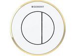 Geberit WC-Steuerung Typ 01 116055KK1 pneumatisch, 2-Mengen-Spülung, Kunststoff, weiß/vergoldet