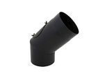 Bertrams ST-Pu Segmentbogen 08SBRV45-160L 45°, 160 mm, geschweißt, pulverbeschichtet, schwarz, Reinigungsöffnung