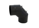 Bertrams ST-Pu Segmentbogen 08SBRV90-200L 90°, 200 mm, geschweißt, pulverbeschichtet, schwarz, Reinigungsöffnung