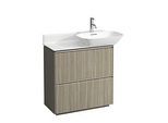 LAUFEN BASE für INO Waschtischunterschrank H4030021102621 77x77cm, 2 Schubladen, Griffleiste Aluminium eloxiert, Ulme hell